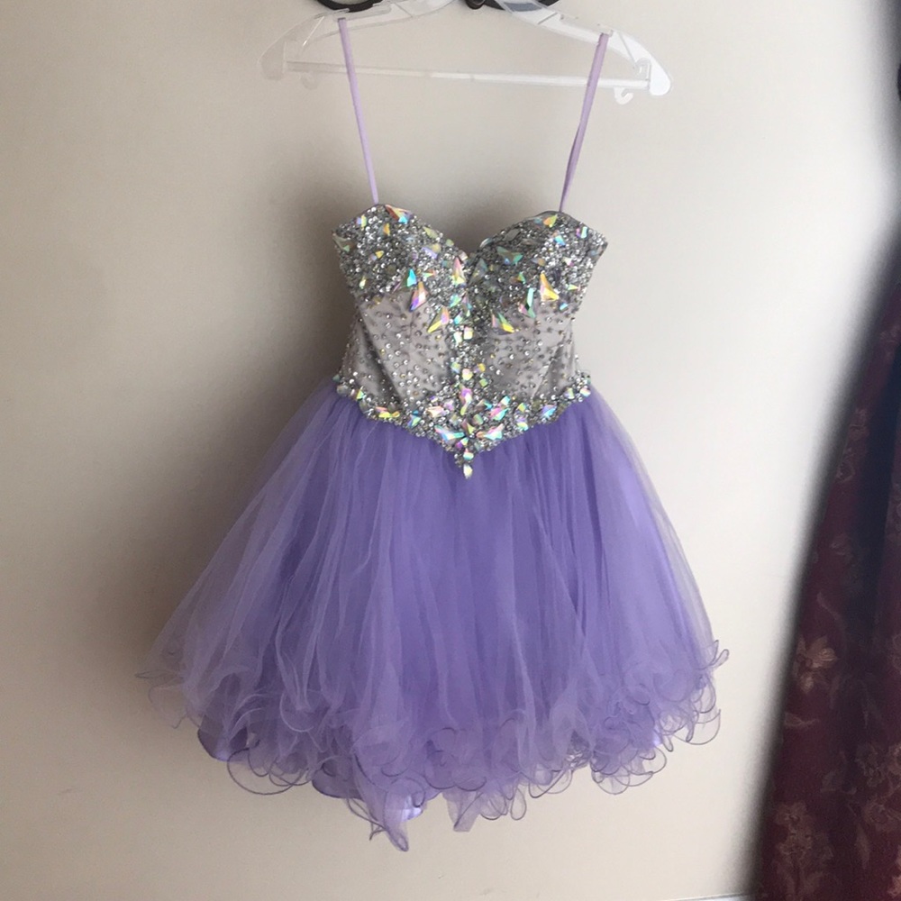 Purple rhinestone formal dress